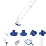 Bestway kit dentretien deluxe avec skimmer de surface tête de balai aspirateur tuyau 75 m et épuisette ... Bestway kit dentretien deluxe avec skimmer de surface tête de balai aspirateur tuyau 75 m et épuisette ...
