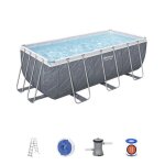 Bestway bestway piscine hors sol - rectangulaire - power steel - d�cor marbre - 412 x 201 x 122 cm