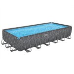 Bestway bestway piscine hors sol tubulaire rectangulaire bestway apx 365 732 x 366 x 132 cm gris sans ...