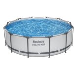 Bestway bestway piscine hors sol tubulaire ronde bestway steel pro max 366 x 100 cm gris clair sans accessoire ...