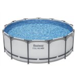 Bestway bestway piscine hors sol tubulaire ronde bestway steel pro max 396 x 122 cm gris clair sans accessoire ...