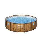 Bestway bestway piscine hors sol tubulaire ronde bestway power steel swim vista 488 x 122 cm d�cor bois ...