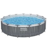 Bestway bestway piscine hors sol tubulaire ronde bestway steel pro max 457 x 107 cm gris clair sans accessoire ...