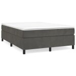 Bet sommier � ressorts de lit gris fonc� 140x190 cm velours bet9306191872381