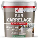 Beton cire carrelage pour sols et murs - kit beton cire sur carrelage - 2 m� (en 2 couches) carambole ...