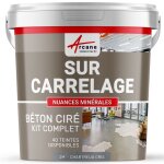 Beton cire carrelage pour sols et murs - kit beton cire sur carrelage 2 m� (en 2 couches) - chartreux ...