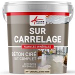 Beton cire carrelage pour sols et murs - kit beton cire sur carrelage 2 m� (en 2 couches) - chinchilla ...