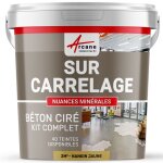 Beton cire carrelage pour sols et murs - kit beton cire sur carrelage 2 m� (en 2 couches) - nankin jaune ...