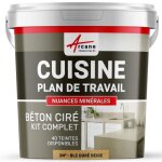 Kit beton cire cuisine et plan de travail 2 m² (en 2 couches) - blé doré beige Kit beton cire cuisine et plan de travail 2 m² (en 2 couches) - blé doré beige