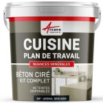 Kit beton cire cuisine et plan de travail 2 m² (en 2 couches) - aronia gris noir Kit beton cire cuisine et plan de travail 2 m² (en 2 couches) - aronia gris noir