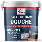 Kit bton cir - murs salle de bains douche italienne 5 m (en 2 couches) - flanelle gris fonc