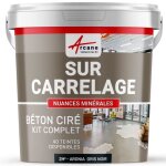 Beton cire carrelage pour sols et murs - kit beton cire sur carrelage 2 m� (en 2 couches) - aronia gris ...
