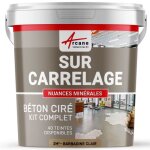 Beton cire carrelage pour sols et murs - kit beton cire sur carrelage 2 m� (en 2 couches) - barbadine ...