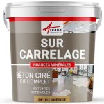 Beton cire carrelage pour sols et murs - kit beton cire sur carrelage 2 m (en 2 couches) - bl dor ...