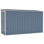 Betteve abri de jardin mural gris 118x288x178 cm acier galvanis�