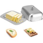 Beurrier avec couvercle pour plan de travail - beurrier en inox - beurrier double face - plat de service ...