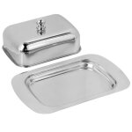 Beurrier - inox - grand r�cipient - 19x125 cm - compatible lave - vaisselle - �l�gant
