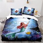 Bhy - 129 mignon la petite sir�ne imprim� ensembles de housse de couette avec taie doreiller de dessin ...