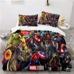 Bhy - 89 parure de lit disney marvel avengers captain america ensemble de literie housse de couette taie ...
