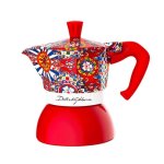 Cafetire moka induction - bialetti - dolce e gabbana - 4 tasses - compatible induction - rouge