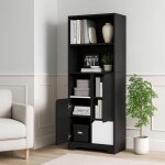 Biblioth�que avec 2 �tag�res ouvertes et armoire avec porte maisentiel