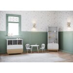 Bibliothque 2t / 2p - firmiana - style scandinave - blanc mat / chne kronberg - 77. 4 x 36. 6 x 177 ...