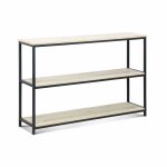 tagre en mtal noir et dcor bois - loft - bibliothque 3 niveaux. 120x30x80cm