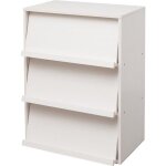 Iris ohyama meuble bibliothque tagre de rangement avec 3 portes - chr - 3 - chne blanc - l40. 9 x ...