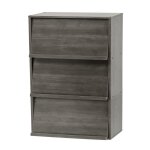 Iris ohyama meuble bibliothque tagre de rangement avec 3 portes - chr - 3 - chne gris - l40. 9 x ...