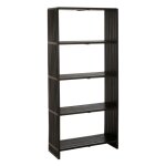 Biblioth�que 4 niveaux en bois teck 190cm noir