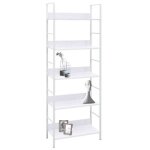 Biblioth�que � 5 niveaux - vidaxl - 60x276x1585 cm - blanc - bois ding�nierie - 5 �tag�res - facile � ...
