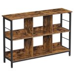 Bibliotheque 6 compartiments meuble de rangement ouvert etagere livres horizontale pour bureau salon ...