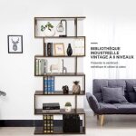 Bibliothèque - 6 niveaux - bois - style industriel et vintage - 80x23x192cm Bibliothèque - 6 niveaux - bois - style industriel et vintage - 80x23x192cm