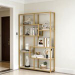 Biblioth�que 8 �tag�res m�tal dor� et marbre blanc meuble rangement �tag�re ouverte moderne pour salon ...