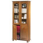 Biblioth�que - actual diffusion - 4 portes ch�ne rustique - 6 niches - l 82. 4 x h 182. 2 cm - bois massif ...