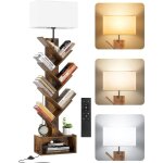 Biblioth�que arbre bois sur pied - meuble dangle avec �tag�re 6 niveaux et �clairage - marron rustique ...