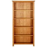 Bibliothque - ashata - 5 tagres - bois de chne massif - 70x22x140 cm - style classique intemporel ...