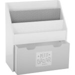 Biblioth�que enfant � roulettes gris h70cm - atmosphera createur dinterieur