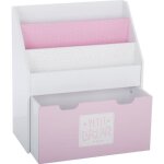 Biblioth�que enfant � roulettes rose h70cm - atmosphera createur dinterieur