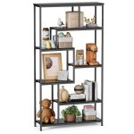 Biblioth�que - bealife - 7 niveaux rangement - cadre en m�tal - pieds r�glable - 100 x 30 x 180 cm - ...