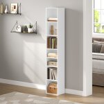Biblioth�que blanche - �tag�re de rangement � 7 niveaux - 30x26x1785cm - woltu meuble colonne