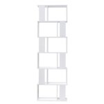 Bibliothque blanche moderne mobili rebecca avec 6 tagres en bois pour bureau salon