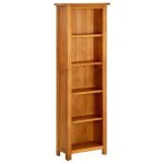 Bibliothque en bois de chne massif  5 tagres 45x22x140 cm - marron