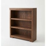 Biblioth�que en bois - lunsy - 3 �tag�res ouvertes - �tag�res r�glables - bois brun rustique - 60 cm ...