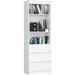 Bibliothque de bureau akord r60 blanche 60 cm 3 tiroirs faade blanche 3 tagres 60x35x180 cm