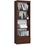 Bibliothque de bureau akord r60 weng 60 cm 1 tiroir faade weng 4 tagres 60x35x180 cm