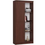 Biblioth�que de bureau akord r80 weng� 80 cm 1 porte fa�ade weng� 8 �tag�res 80x35x180 cm