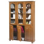 Bibliothque - chne - 6 portes - 10 etagres - 12 niches - style campagne