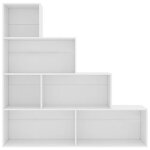 Biblioth�que / cloison en bois ding�nierie - wiens - 155x24x160 cm - blanc - 6 �tag�res ouvertes - s�parateur ...