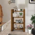 Bibliothque - marron miel - 80x35x125 cm - bois massif - meuble de salon - adulte